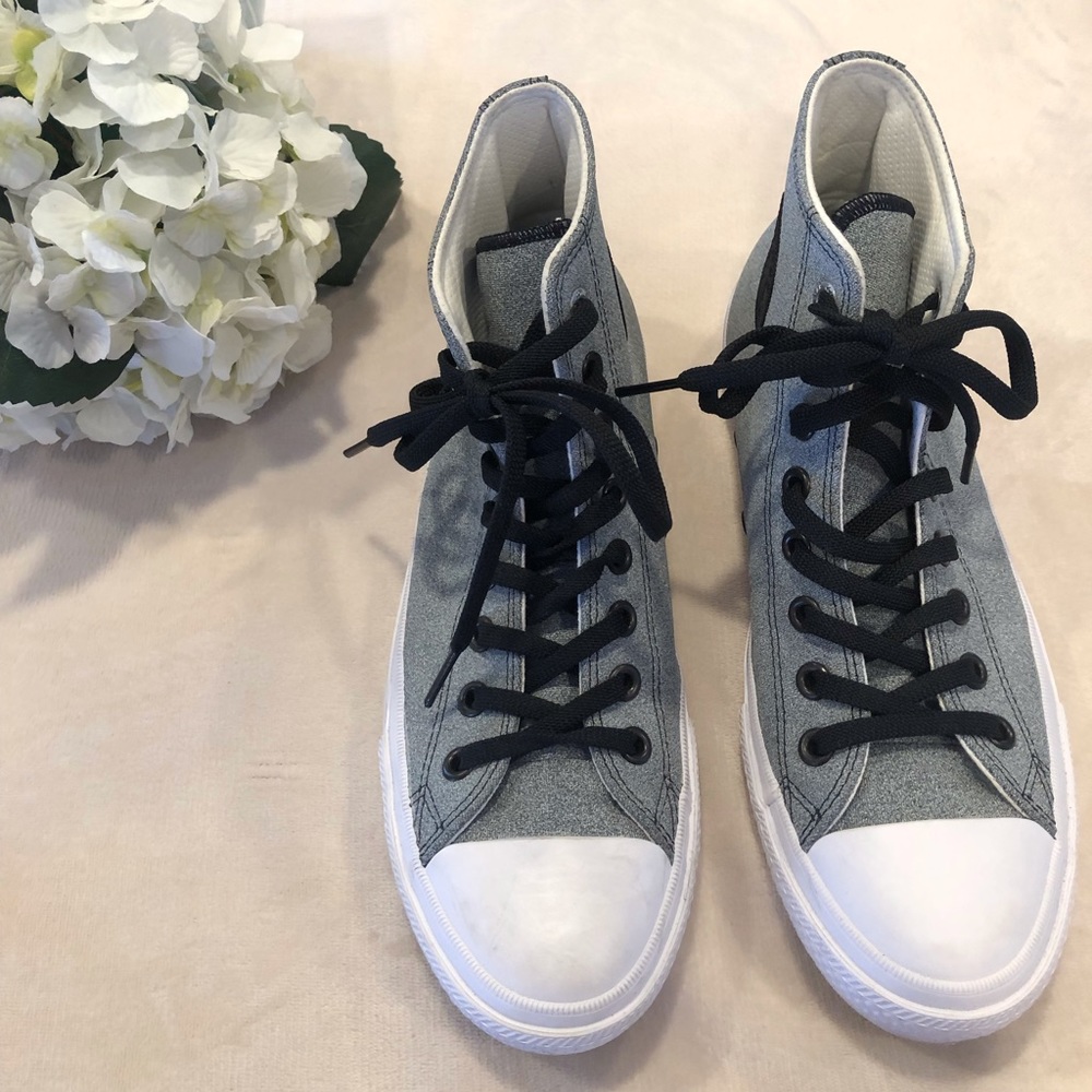 Converse All Star Gray Chuck Taylor High Tops, Size Men’s 7.5, Women’s 9.5